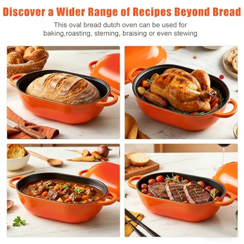 5 QT Enameled Cast Iron Sourdough Bread Oven (Orange / 5 QT)