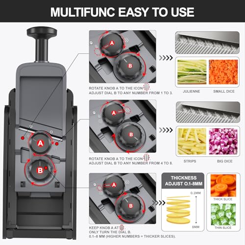 Mandoline Slicer for Kitchen (S4 Black)