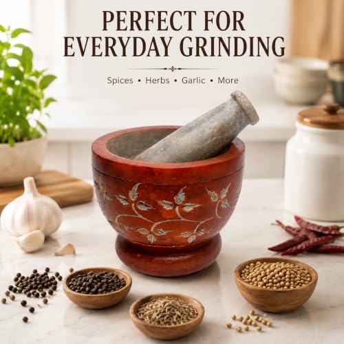 Mortar and Pestle (Rustic Floral)