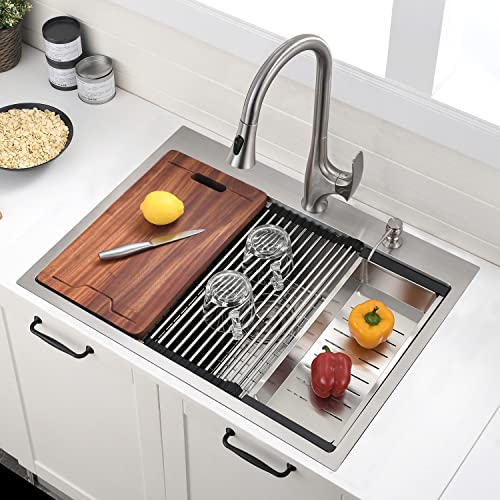 30 Inch Drop In Kitchen Sink Workstation (30"x 18" x 10" / Stainless Steel)