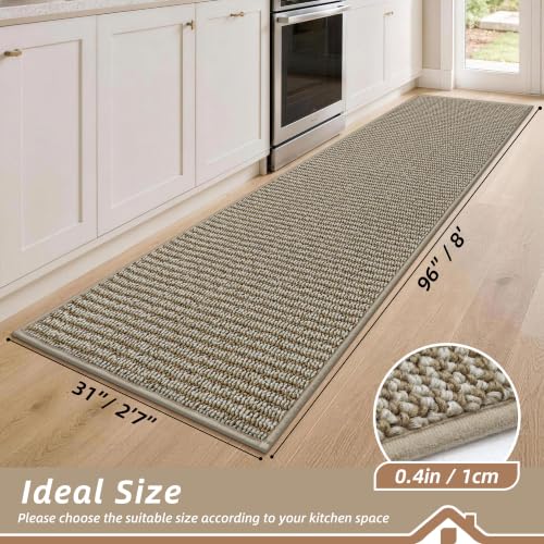 Kitchen Runner Rugs 31"x96" (Light Beige / 31" X 96" (Rectangular))