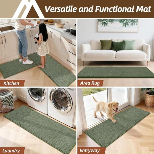 Kitchen Rugs Non (Green / 17“x30”)