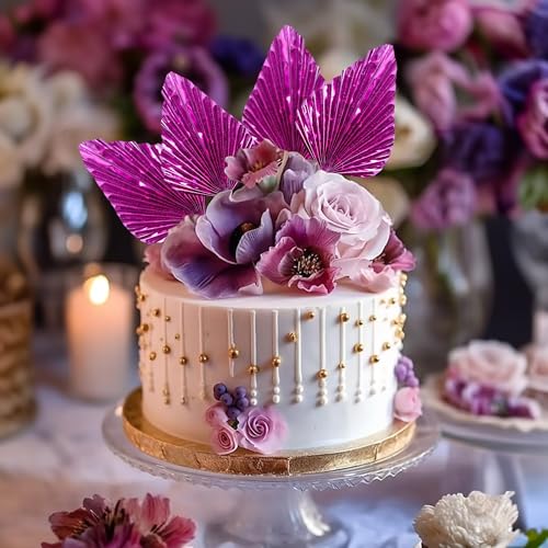 6Pcs Paper Palm Fan Cake Toppers Palm Spear Leaves Fan Cupcake Toppers Cake Insert Decorations Craft DIY Cake Bakeware Decoration for Birthday Party Wedding Party Decor Supplies Light Rose Red (Light Rose Red)