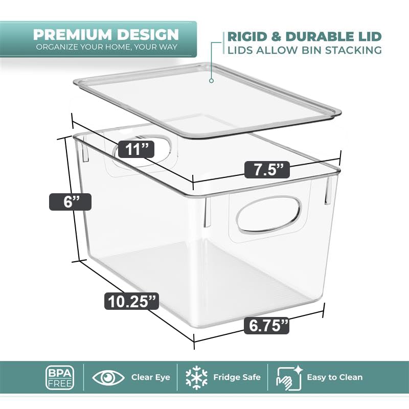 Clear Toy Storage Bins with Lids (8 Count)