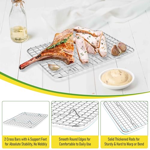 9.75"x7.5" Stainless Steel Cooling Rack Set Fit 10x8 Inch Sheet Pan (9.75" x 7.5")
