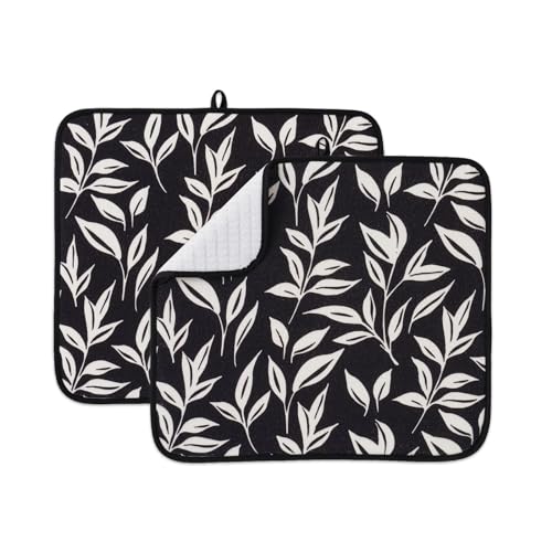 Dish Drying Mats 2 Pack (16''X18'' / Verdant Leaves)