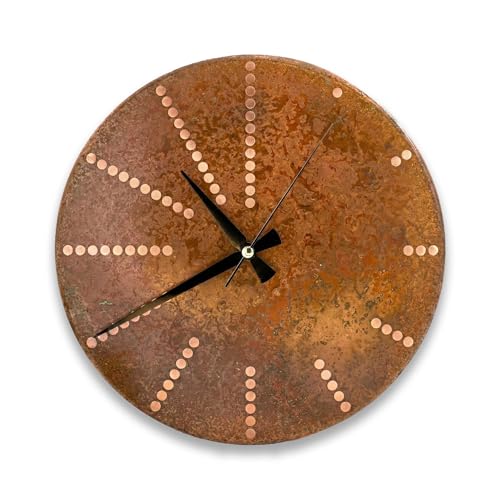 Handmade Pure Copper Wall Clock for Home Decoration (Time Dots / 17.7)