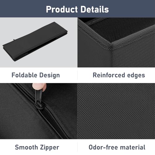 Drawer Organizer Clothes Storage (Black / 24 Pack)