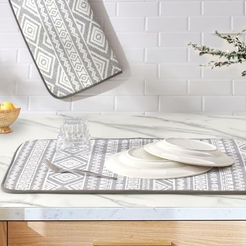 Dish Drying Mats 2 Pack (16''X18'' / Global Bohemian)
