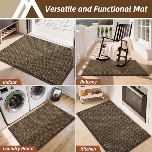 Dirt Trapper Door Mat 36"x60" Non Slip Washable Brown