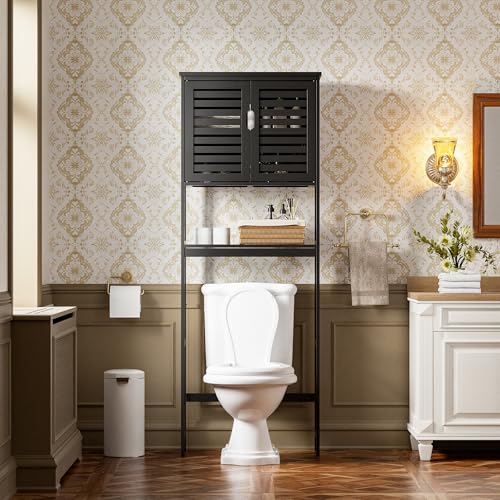 Bathroom Over The Toilet Storage Cabinet (Black)