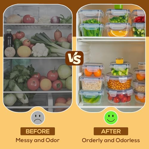 50PCS Thick Food Storage Containers with Airtight Lids for Meal Prep (405oz-25 Pack)