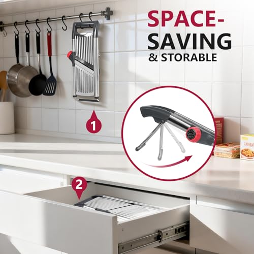Mandoline Slicer for Kitchen (Mandoline Food Slicer-red)