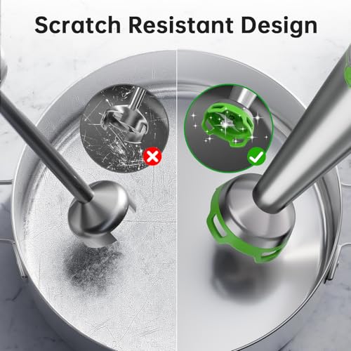 Immersion Blender Handheld Corded Hand Blenders Set 1100W (Apple Green / 5 in 1)