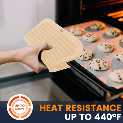Silicone Trivet Mats 4 Heat Resistant Pot Holders Multipurpose Non (Ivory White)