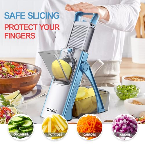 Safe Mandoline Slicer for Kitchen (Blue)