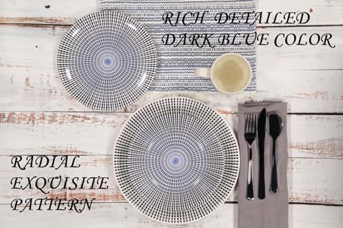 12 Piece Porcelain Dinnerware Set for 4 (Singapore Blue / 12)