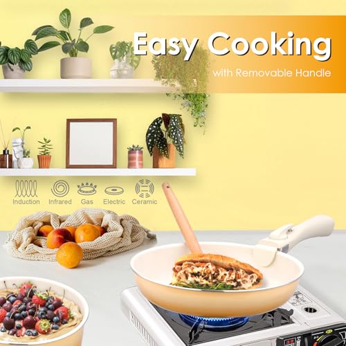20pcs Ceramic Cookware Set Nonstick (Yellow / 20 Piece Set)