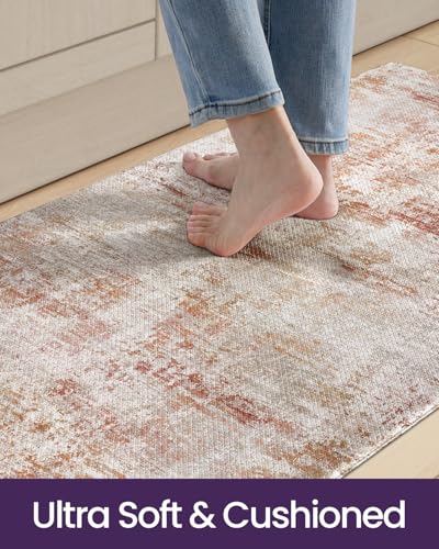 Kitchen Floor Mats Cushioned Anti Fatigue Runner Rug 23x86 Red (Red / 86"L x 23"W x 0.4"Th)