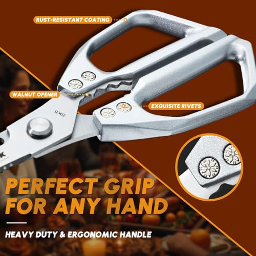 Kitchen Scissors and Vegetable Peeler Set (Bright Silver)
