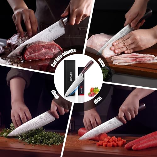 Chef Knife 8 Inch High Carbon Stainless Steel Sharp Kitchen Knife with Ergonomic Handle