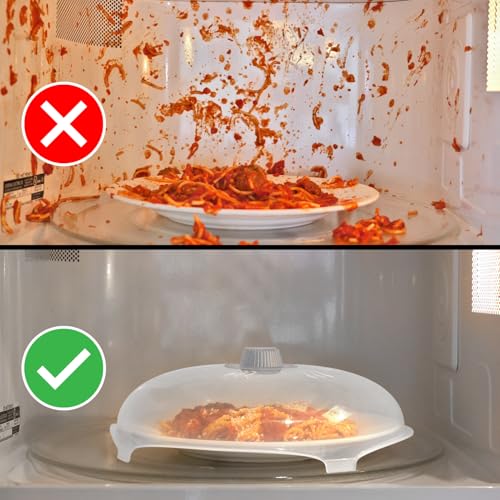Tall Magnetic Microwave Splatter Cover for Food (Super Magnet Gray)