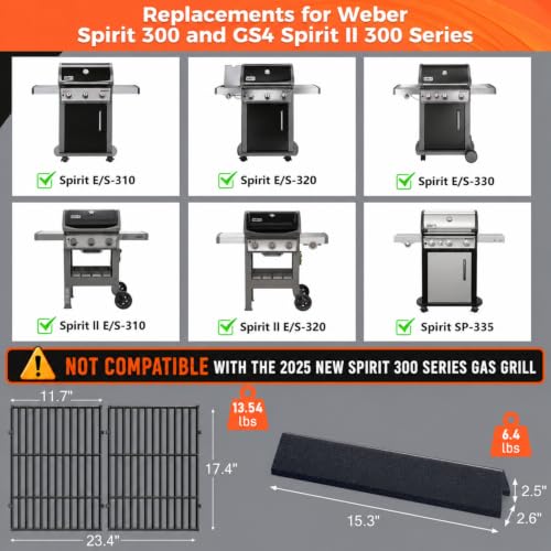 Grill Parts for Weber Spirit 300 & Spirit II 300 (L1 7638+7636)
