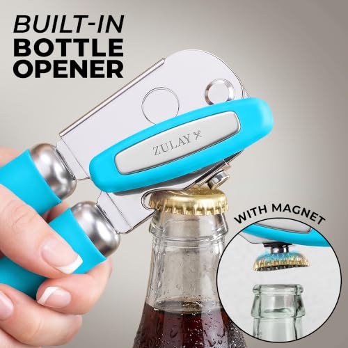 Stainless Steel Swing Open Manual Can Opener Comfortable Grip (Aqua / Swing Open)