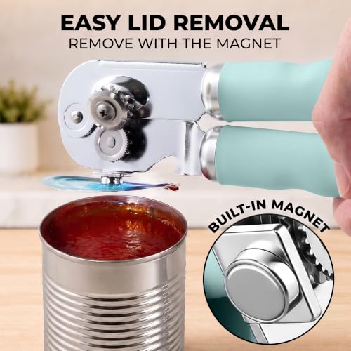 Stainless Steel Swing Open Manual Can Opener Comfortable Grip (Mint / Swing Open)