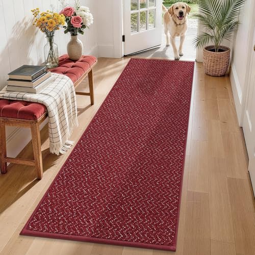Hallway Runner Rugs Non (Red / 2' x 8')