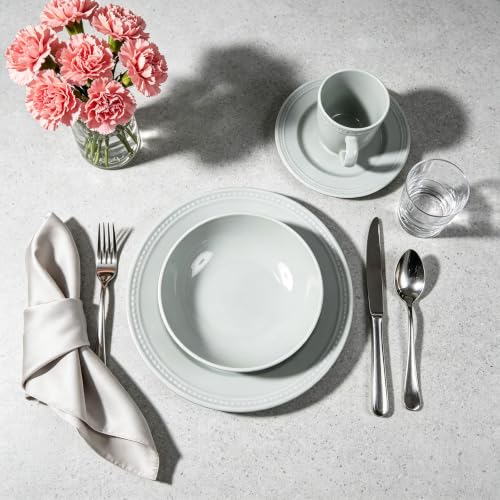 HomeVSS 16 Piece Pearl Dots Stoneware Dinnerware Set