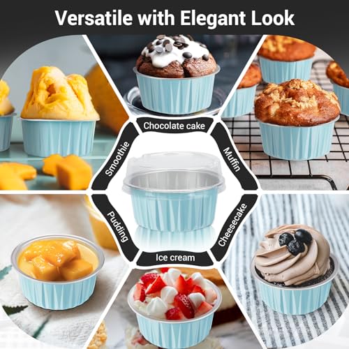Aluminum Pans with Lids (Blue / 30pcs)