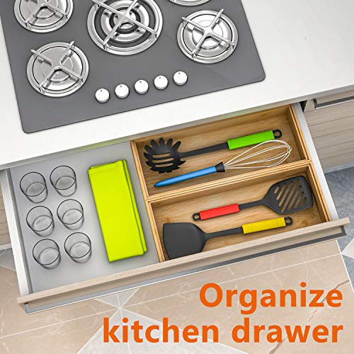 Bamboo Kitchen Drawer Organizer 15"x 6" (2 Count)