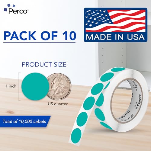 Teal Perforated Round Circle Dot Sticker 1 (Teal / 1 Inch)