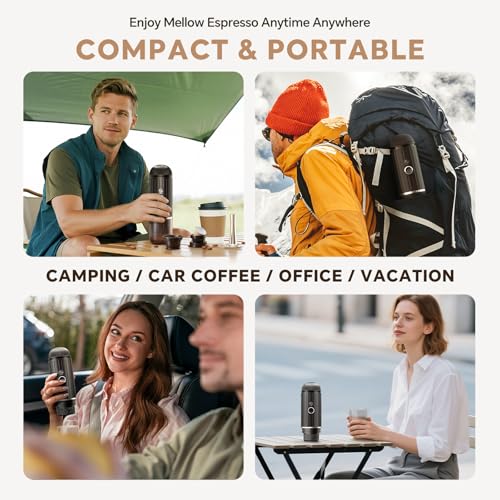 2-in-1 Portable Espresso Maker For Nespresso Pod＆Ground,Black (Black)