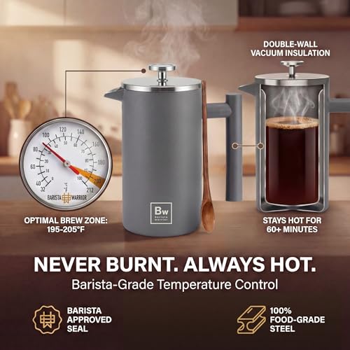 French Press Coffee Maker (Grey)