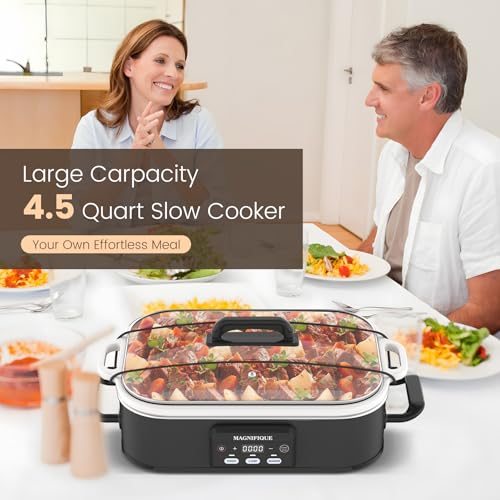 4 Quart Casserole Programmable Slow Cooker with Ceramic Baking Dish
