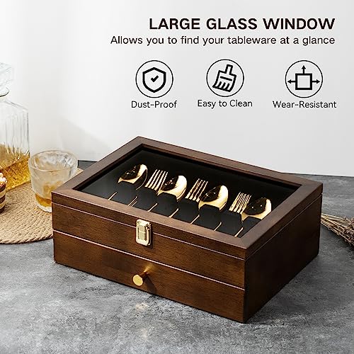 Silverware Box (2 Layer Walnut)
