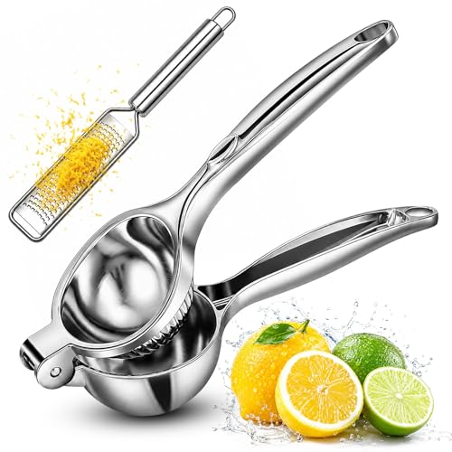 Lemon Squeezer & Zester Set Stainless Steel Citrus Juicer (Large)