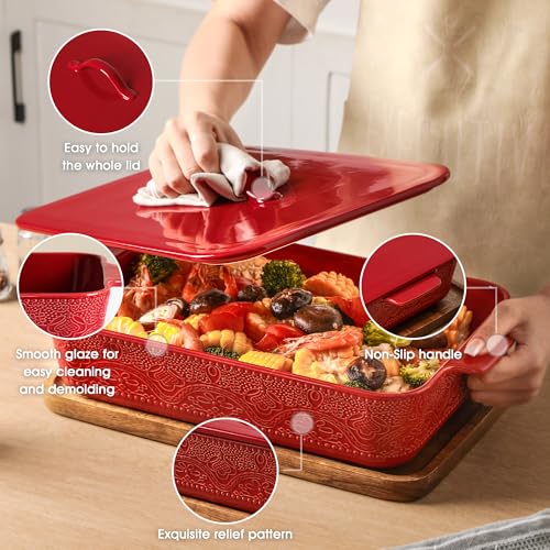 Casserole Dish with Lid (Red)
