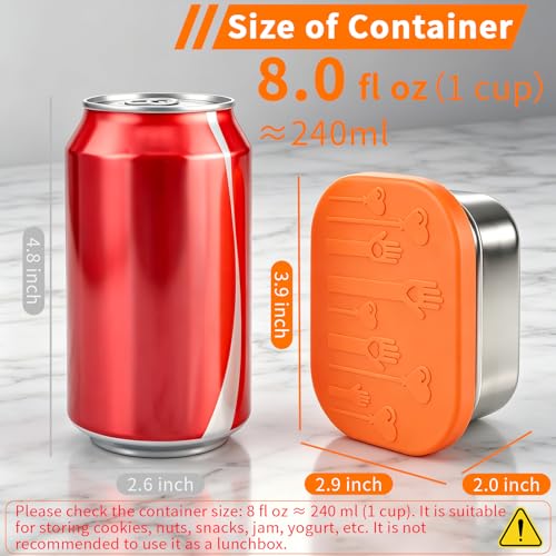 4 Pack Stainless Steel Kids Snack Containers with Lids