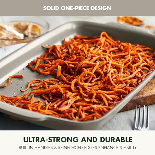 Premiere Ovenware Healthy Ceramic Nonstick 13" x 9" Quarter Sheet Baking Pan (13" x 9" Quarter Sheet Pan / Taupe)