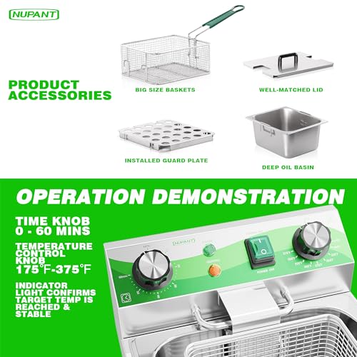 Electric Deep Fryer with Timer 10L