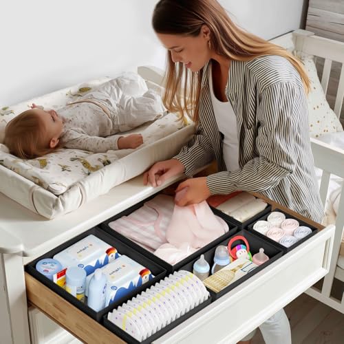 Drawer Organizer Clothes Storage (Black / 20 Pack)