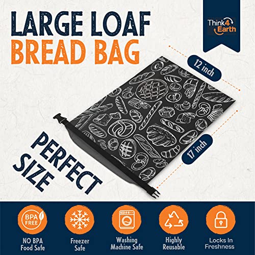 Premium Black Reusable Bread Bags for Homemade Bread