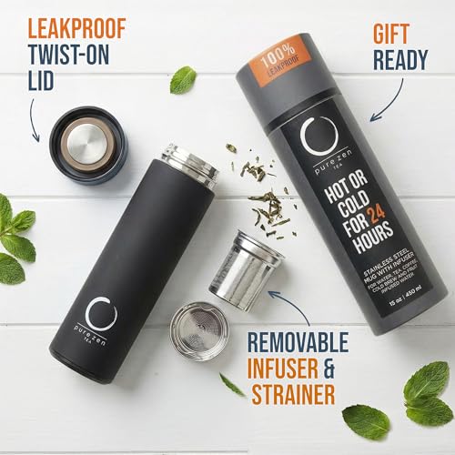 Insulated Tea Infuser Bottle (Black)
