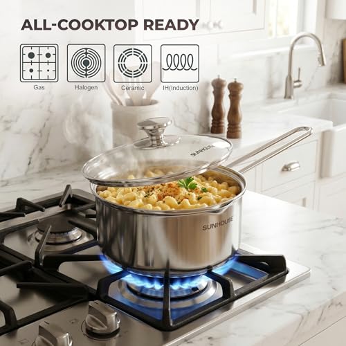 1.5 QT Sauce Pan with Lid & Pour Spouts