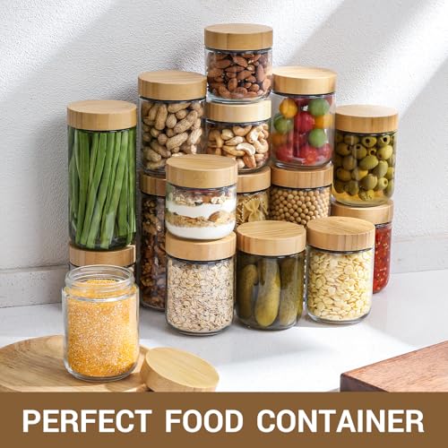 4 pack 24oz Glass jars with Airtight Lids (Natural-4-24oz)