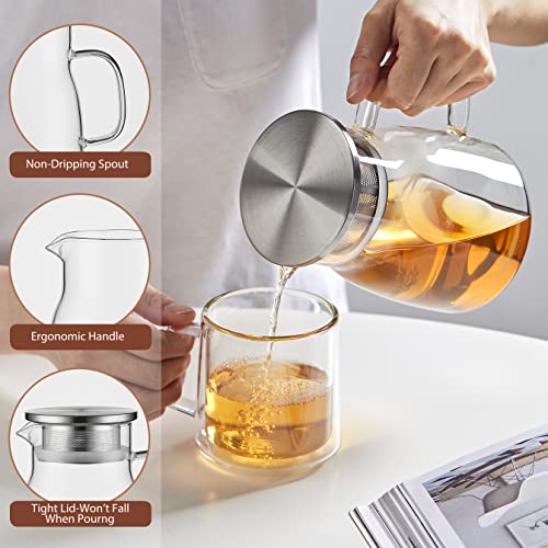 One Touch Glass Teapot (27oz(800ml))
