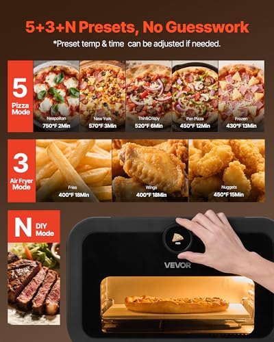 Pizza Oven 8 Presets Electric Pizza Ovens Air Fry Combo